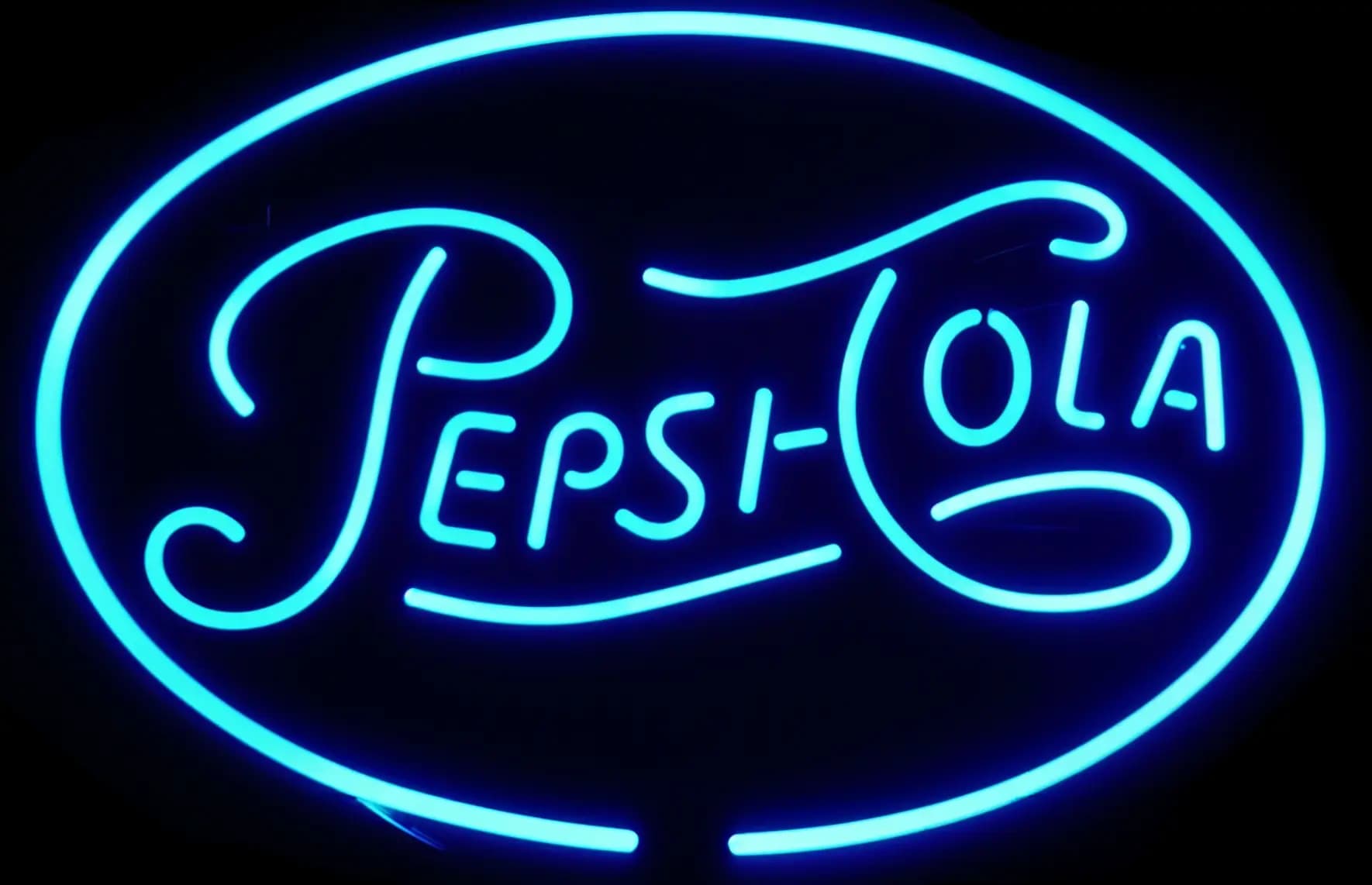 "Pepsi-Cola" Hanging Blue Neon Logo